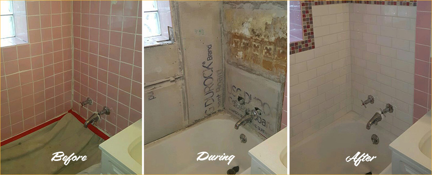 WFY Development Projects 1's Shower Restoration Process From Tile Wall Teardown to Installation of New Tiles and Grout