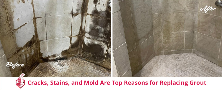 Cracked, Stained or Moldy Grout Are Top Reasons for Replacing Grout